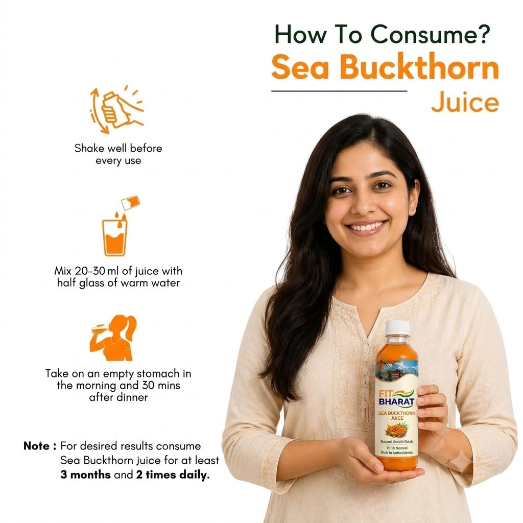 Fit Bharat Sea Buckthorn Juice (Pulp) 500ml