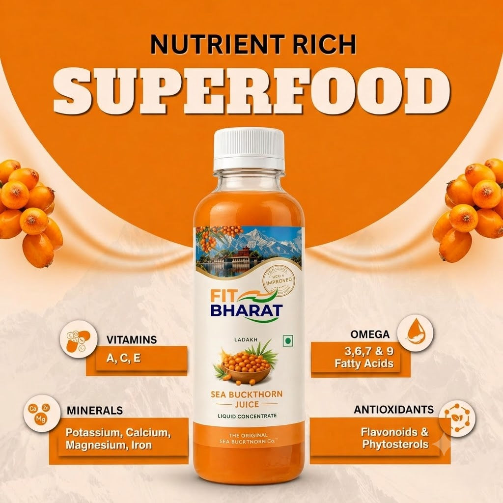Fit Bharat Sea Buckthorn Juice (Pulp) 500ml