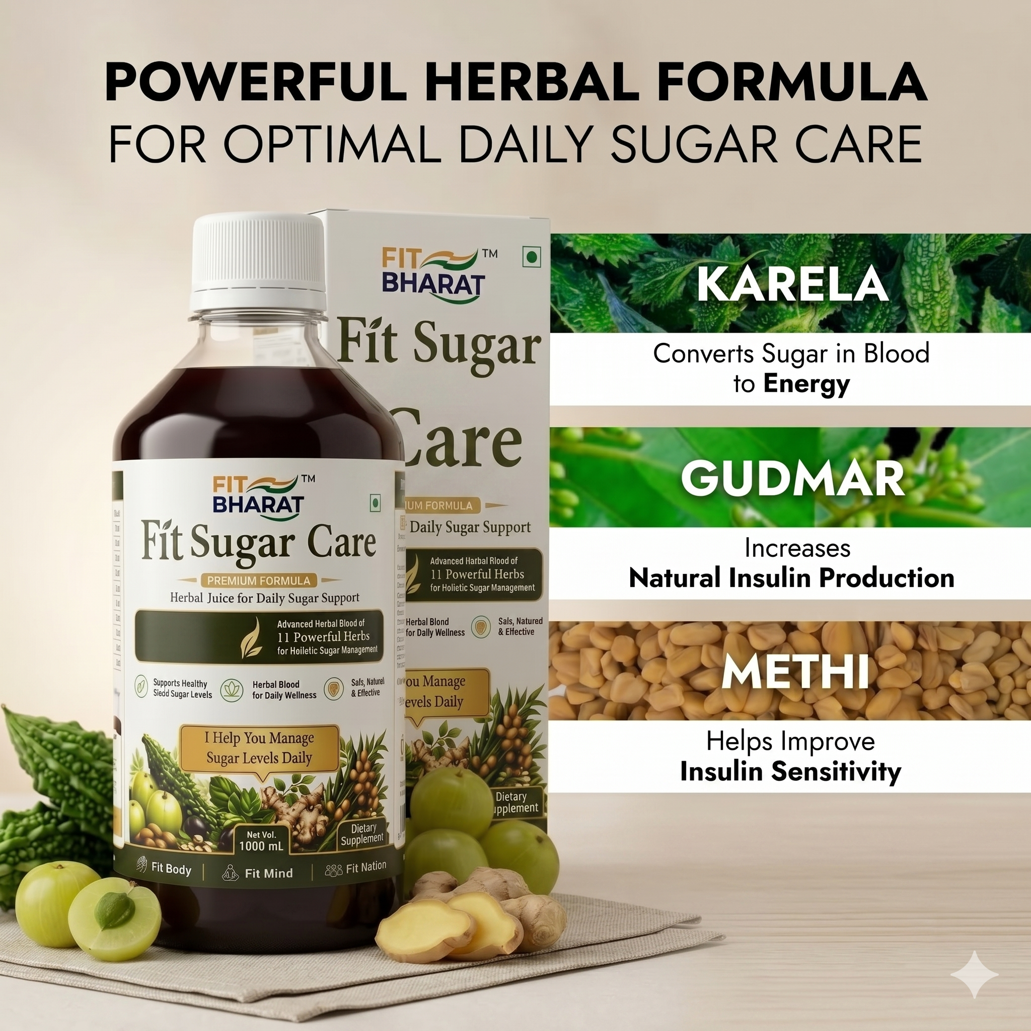 Fit Bharat Sugar Care Juice